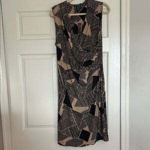 Lauren Ralph Lauren Asymmetrical Black and Tan Dress